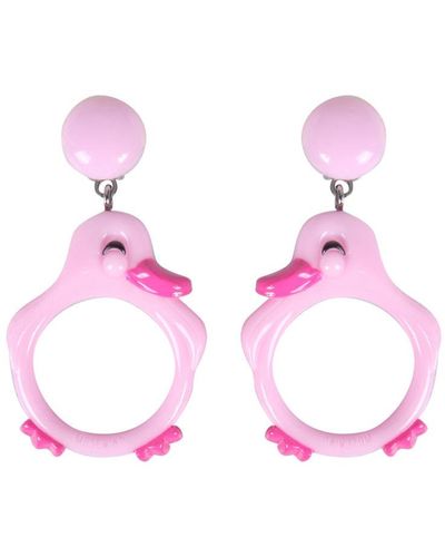 Moschino Duck Earrings - Pink