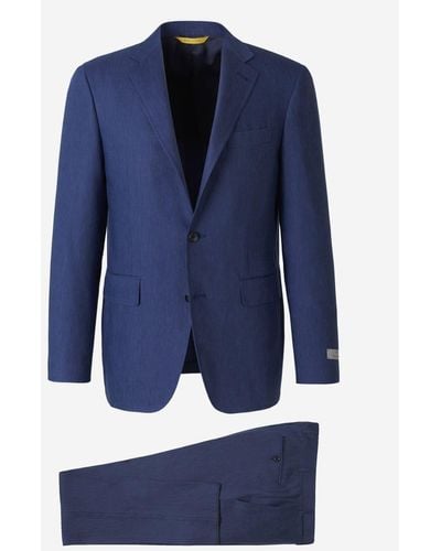 Canali Linen And Wool Suit - Blue