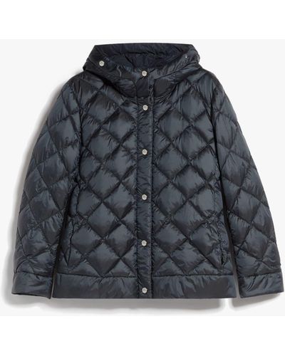 Max Mara The Cube Risoft Reversible Down Jacket In Water-repellent Canvas - Black