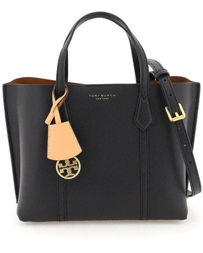 Tory Burch Perry Bag In Textured Leather - Black