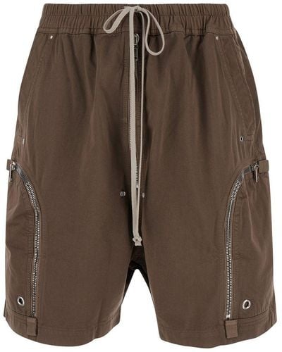 Rick Owens 'Bauhaus' Bermuda Shorts With Zip Pockets - Grey