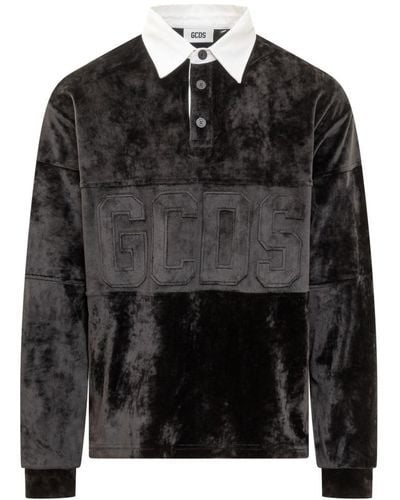 Gcds Velvet Polo Shirt - Black