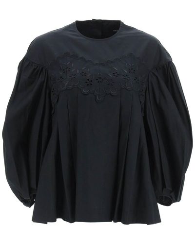 Simone Rocha Embroidered Blouse - Black