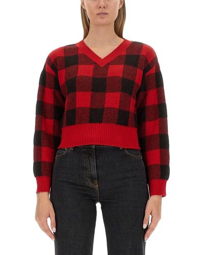 Moschino Jeans V-neck Sweater - Red