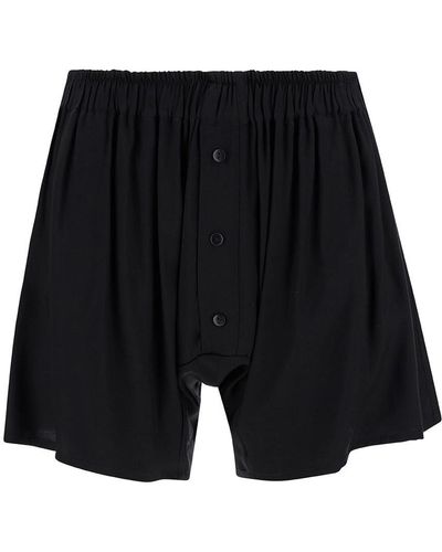 FEDERICA TOSI Black Bermuda Shorts With Buttons In Viscose Woman