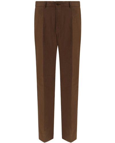 Dolce & Gabbana Linen Trousers - Brown