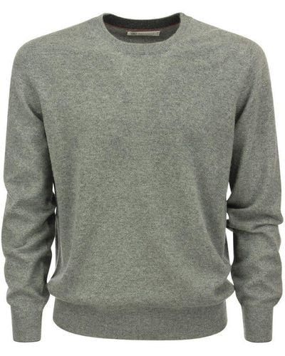 Brunello Cucinelli Pure Cashmere Crew-neck Sweater - Gray