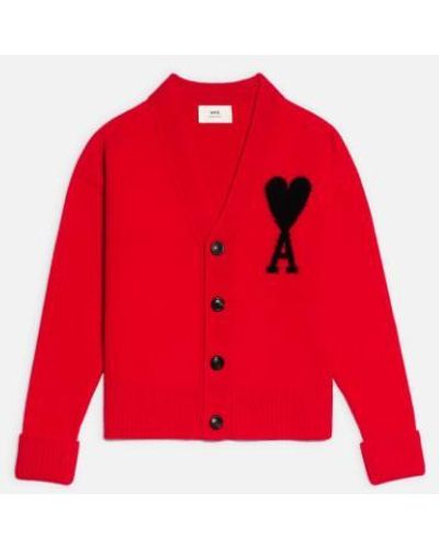 Ami Paris Ami Sweaters - Red