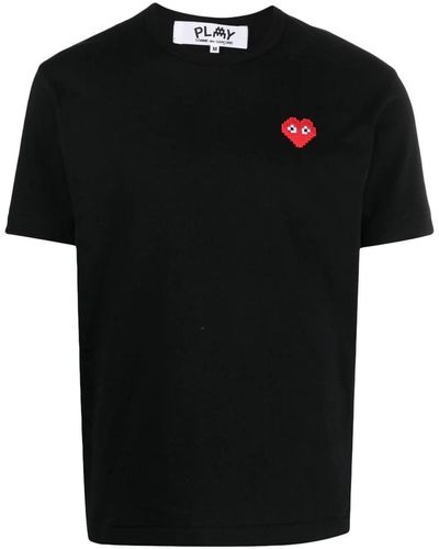 COMME DES GARÇONS PLAY Logo-patch Cotton T-shirt - Black