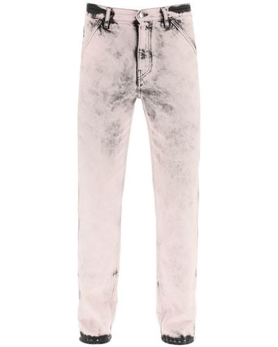 OAMC Stone-washed Straight-leg Jeans - Pink