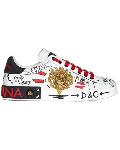 Dolce & Gabbana Lace-up Low-top Sneakers - White