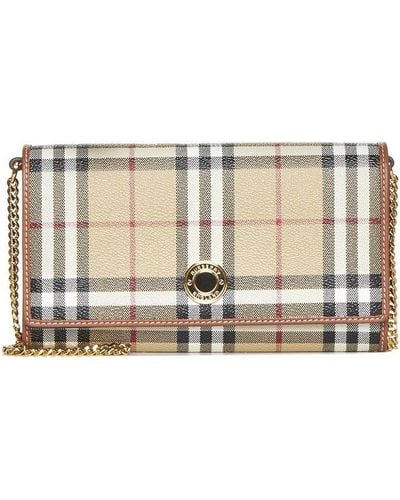 Burberry Hannah Wallet On Chain - Natural