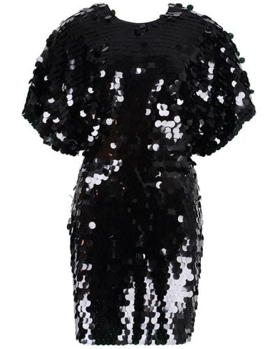 ROTATE BIRGER CHRISTENSEN Open-back Sequined Mesh Mini Dress - Black