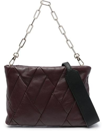 RECO Cubo Leather Satchel Bag - Purple
