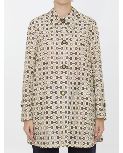 Gucci Horsebit-pattern Shell Coat - Multicolor