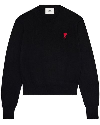 Ami Paris Black Ami De Coeur Sweater- '20s