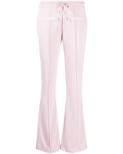 Courreges Logo-patch Flared Trousers - Pink
