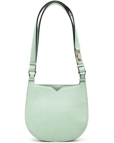 Valextra Small Leather Hobo Bag - Green