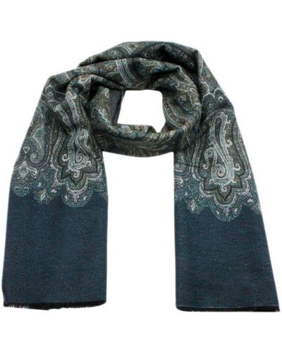 Kiton Light Scarf With Small Fringes - Green