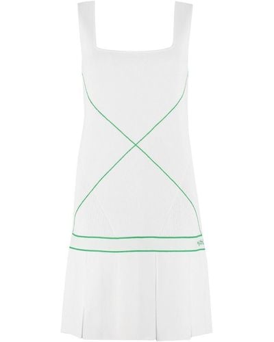 Bottega Veneta White Logo-embroidery Tennis Dress