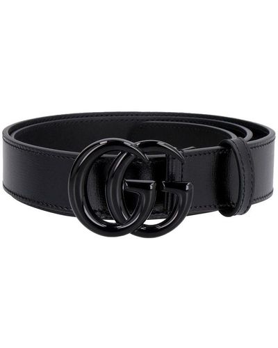Gucci Belt With Interlocking G Buckle - Black