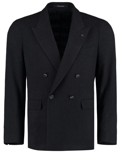 Tagliatore Double-Breasted Wool Jacket - Black