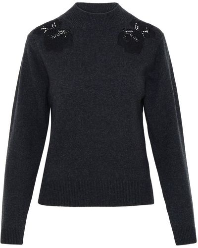 See By Chloé Wool Blend Gray Sweater - Blue