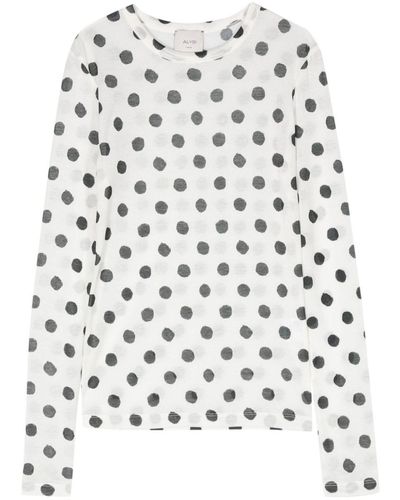 Alysi Polka Dot Jersey T-shirt - White