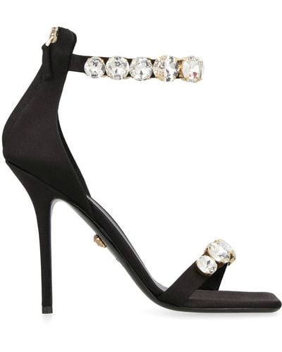 Versace Satin Sandals - Black
