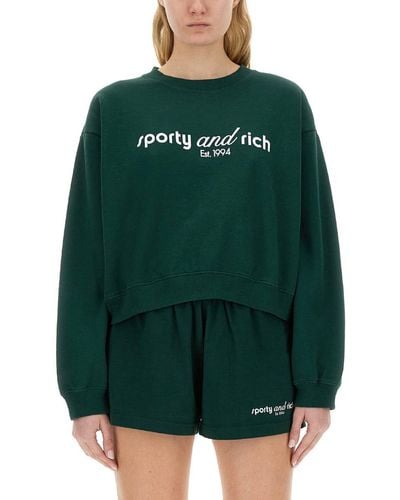 Sporty & Rich Sweatshirt With Logo - Green