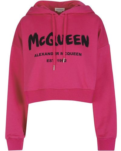 Alexander McQueen Fuchsia Mcqueen Graffiti Hoodie - Pink