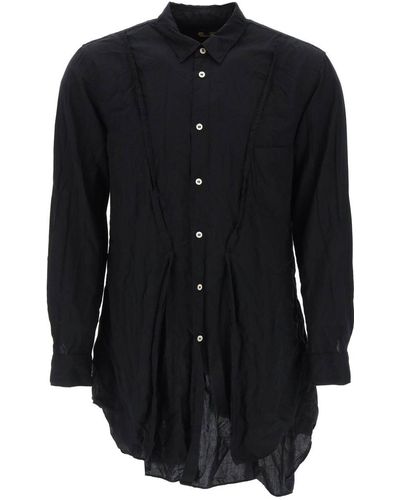 Comme des Garçons Comme Des Garcons Homme Plus Maxi Shirt With Asymmetrical Hem - Black