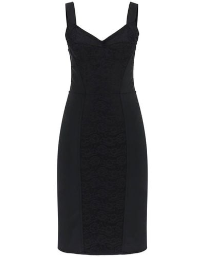 Dolce & Gabbana Bustier Dress With Lace Insert - Black