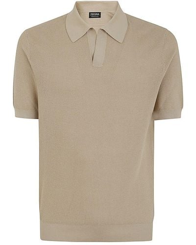 Zegna Premium Cotton Polo Shirt Clothing - Natural