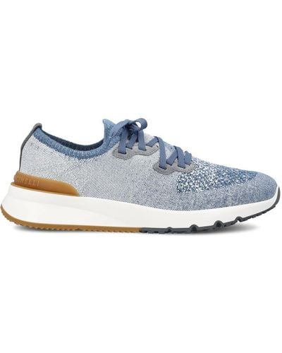 Brunello Cucinelli Knitted Low-top Sneakers - Blue