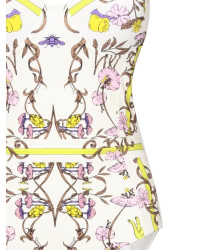 Tory Burch One Piece Swimsuit With Print - White