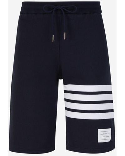 Thom Browne Striped Cotton Bermuda Shorts - Blue