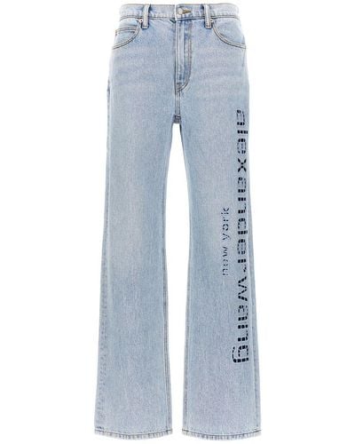T By Alexander Wang Ez Logo Jeans And Cut-Out - Blue