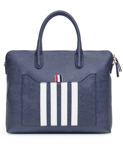 Thom Browne Bag With Logo - Blue