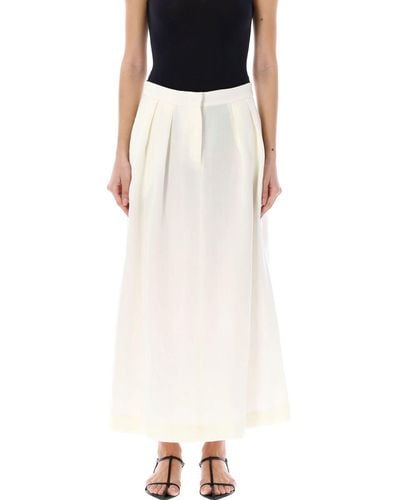 Fabiana Filippi Fluid Viscose And Linen Skirt - Black