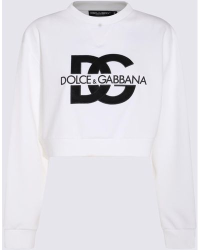 Dolce & Gabbana White Cotton Blend Sweatshirt