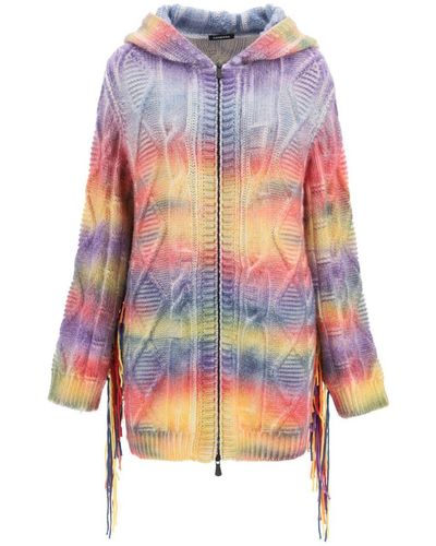 Canessa Nordic Rave Hooded Cashmere Cardigan - Multicolor