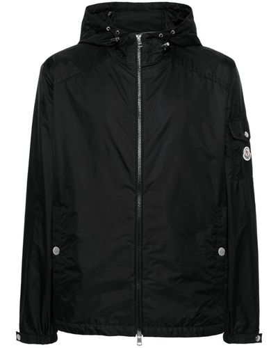 Moncler Appliqué-Logo Hooded Jacket - Black