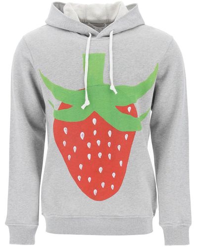 Comme des Garçons Strawberry Printed Hoodie - Grey