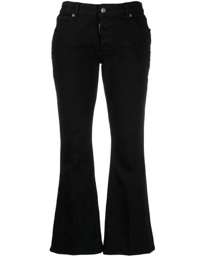 DSquared² Black Cotton Blend Black Bull Jeans