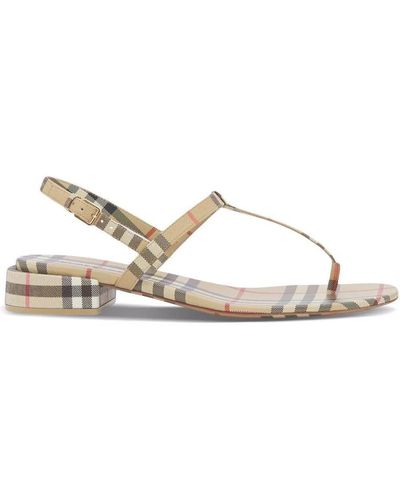 Burberry Vintage Check Thong-strap Sandals - Natural