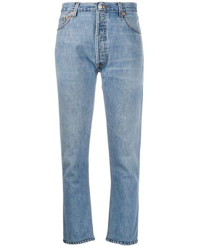 RE/DONE High-rise Cropped Jeans - Blue