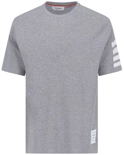 Thom Browne "4-bar" Detail T-shirt - Gray