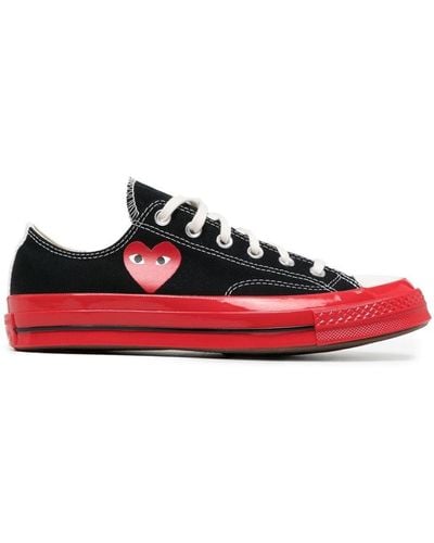 COMME DES GARÇONS PLAY Heart Logo Trainers - Red