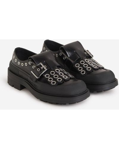 Alexander McQueen Leather Studded Loafers - Black